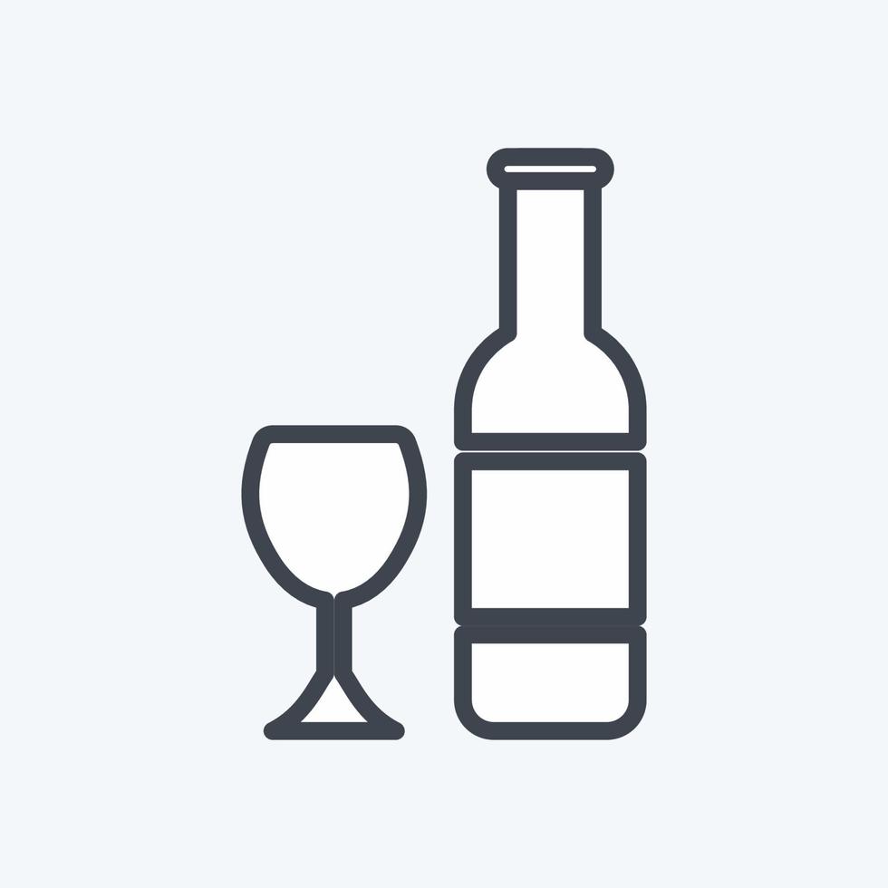 Icon Champagne - Line Style - Simple illustration,Editable stroke vector