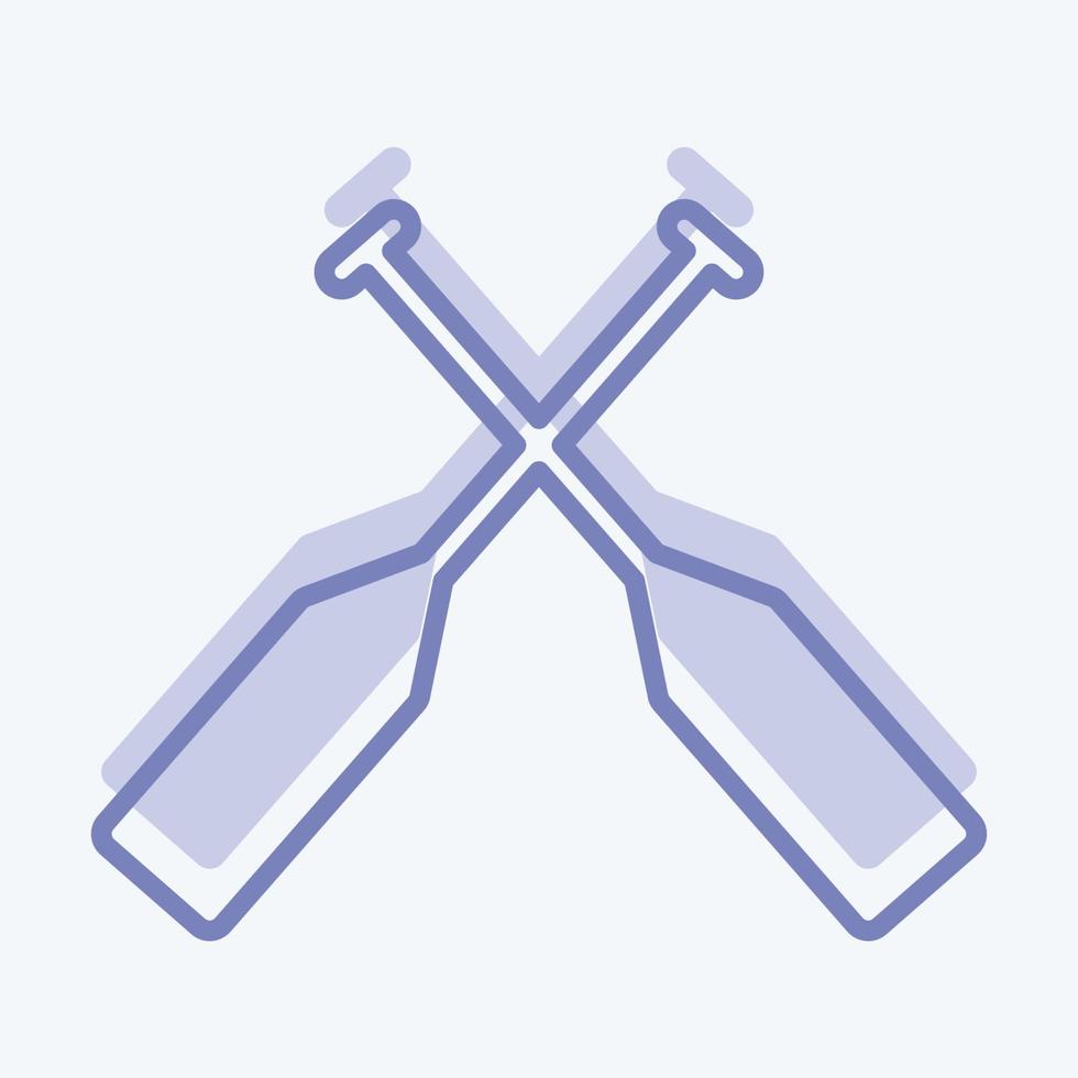Icon Oars - Two Tone Style - Simple illustration,Editable stroke vector