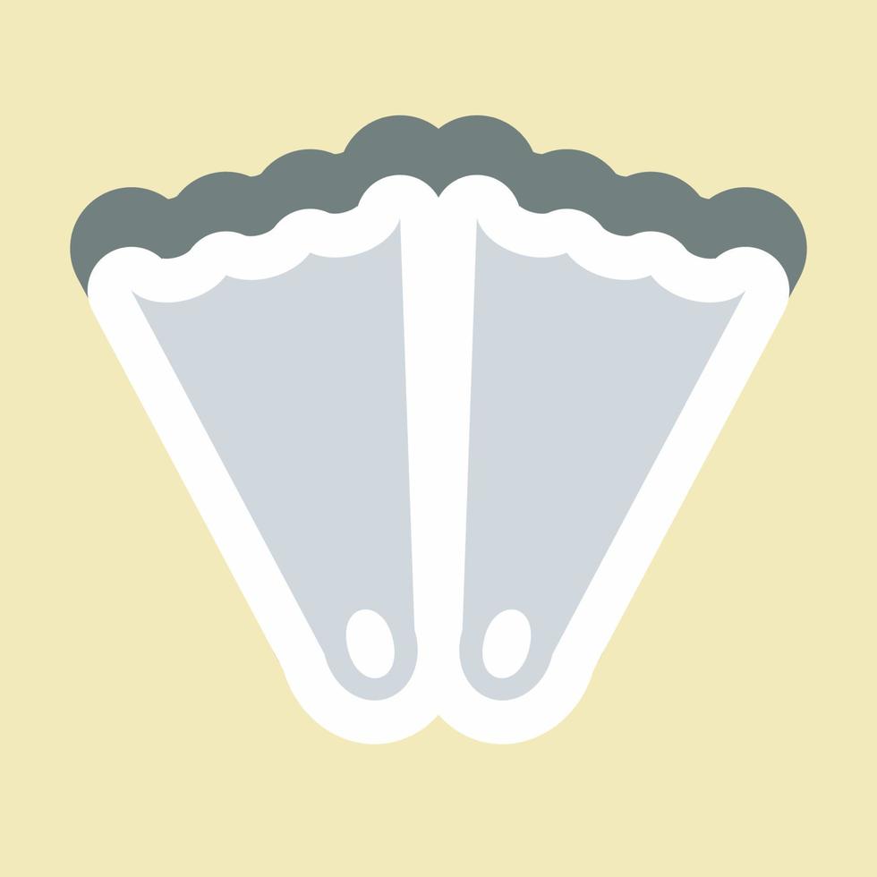 Sticker Fins - Simple illustration,Editable stroke vector