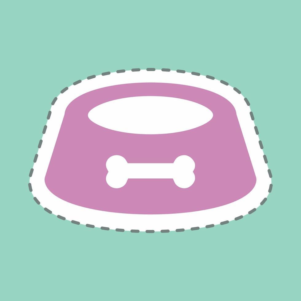 Sticker Food for Pets - Line Cut - Simple illustration,Editable stroke vector