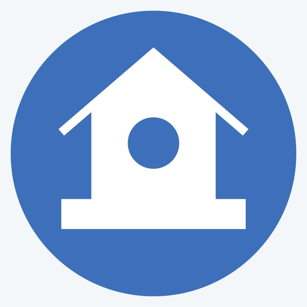 Icon Bird Home - Long Shadow Style - Simple illustration,Editable stroke vector