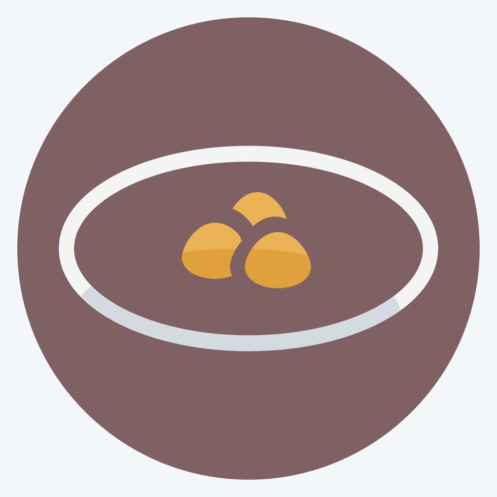 Icon Dumpling Soup - Flat Style - Simple illustration,Editable stroke vector