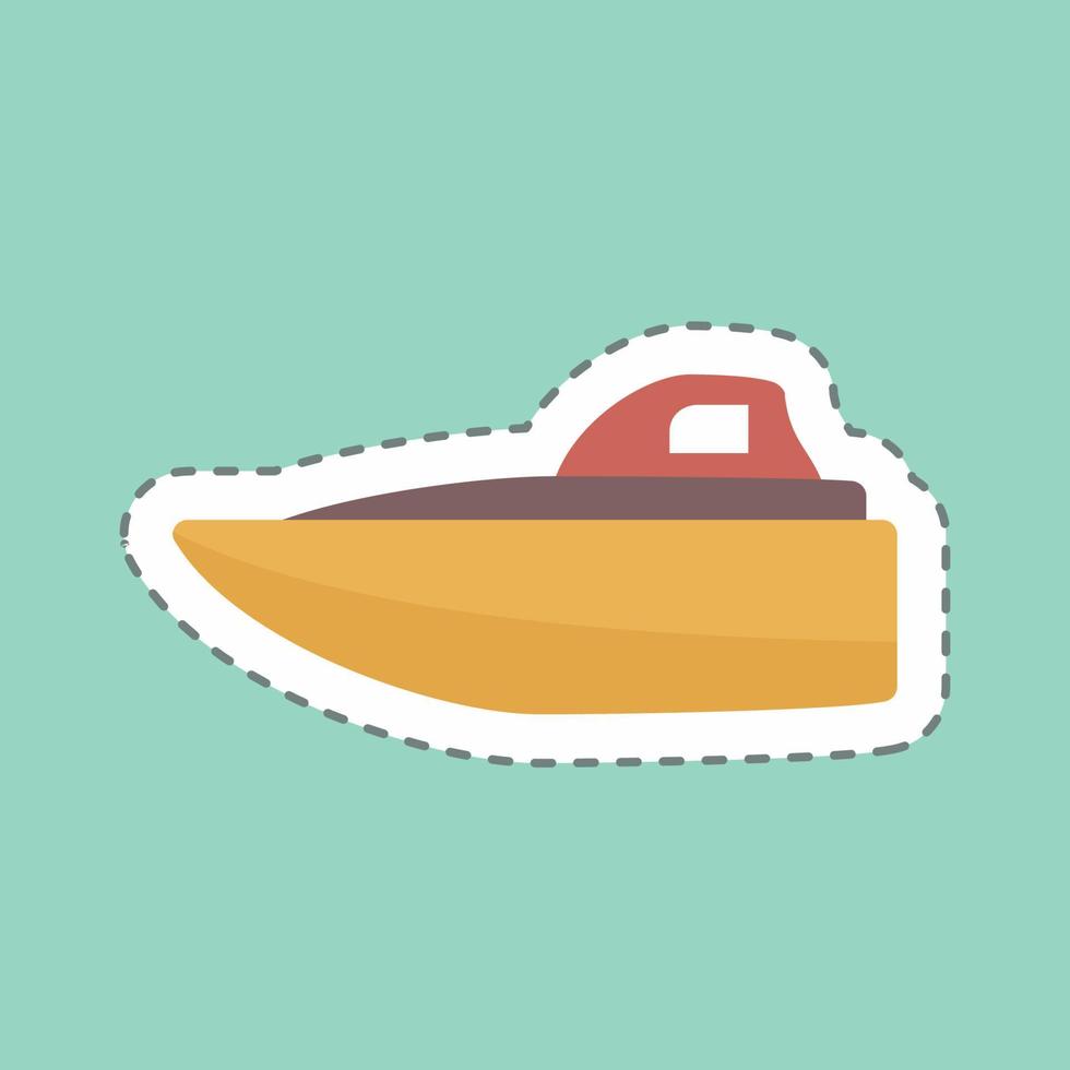 Sticker Speed Boat - Line Cut - Simple illustration,Editable stroke vector