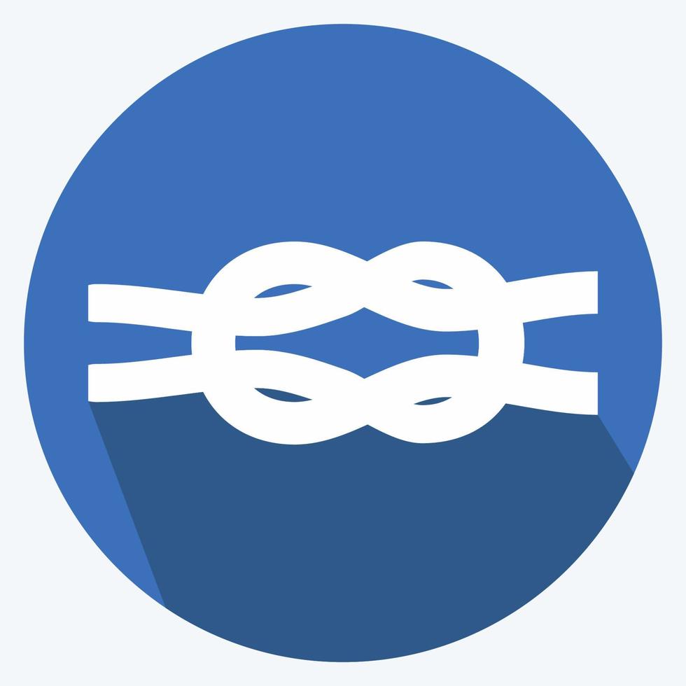 Icon Rope - Long Shadow Style - Simple illustration,Editable stroke vector