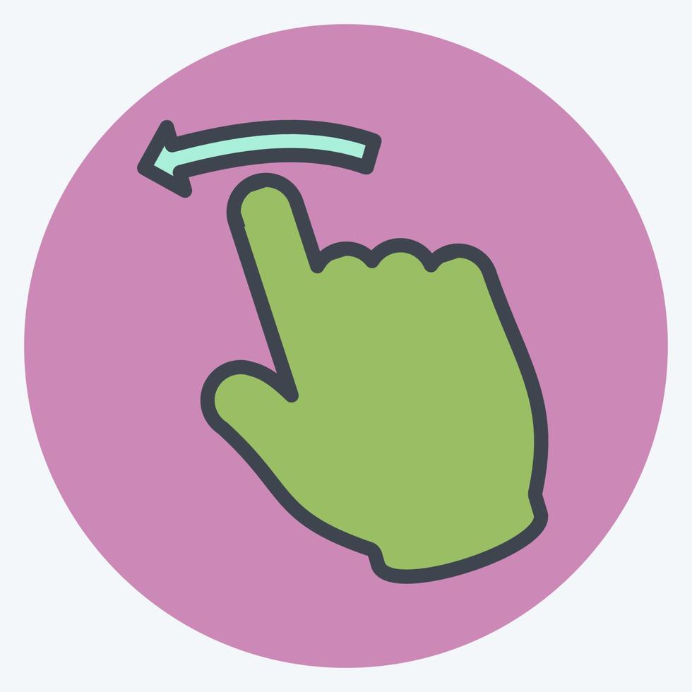 Icon Swipe Left - Color Mate Style - Simple illustration,Editable stroke vector