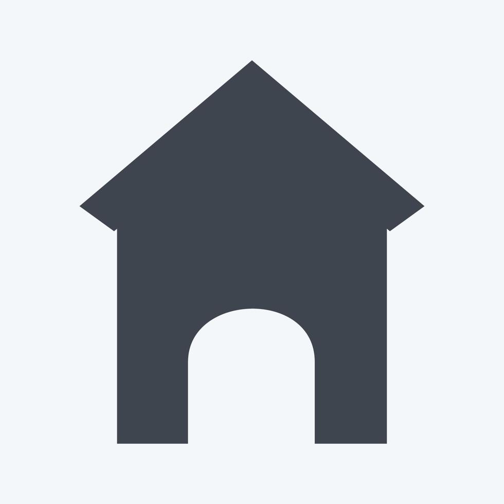 Icon Dog House - Glyph Style - Simple illustration,Editable stroke vector
