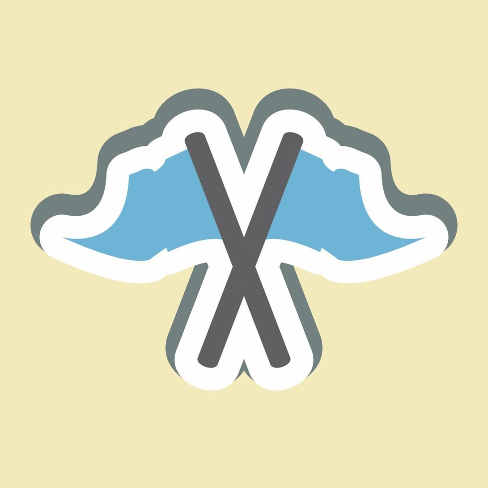 Sticker Flags - Simple illustration,Editable stroke vector