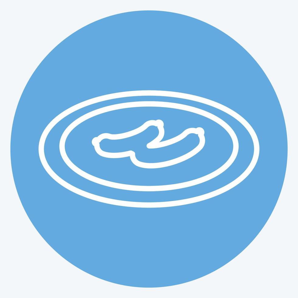 icono de salchichas hervidas - estilo ojos azules - ilustración simple, trazo editable vector