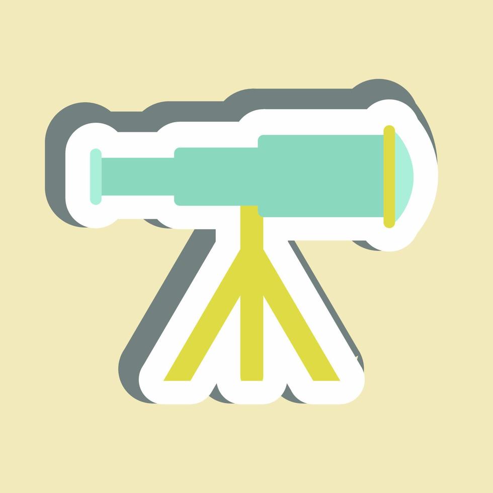 Sticker Telescope on Stand - Simple illustration,Editable stroke vector