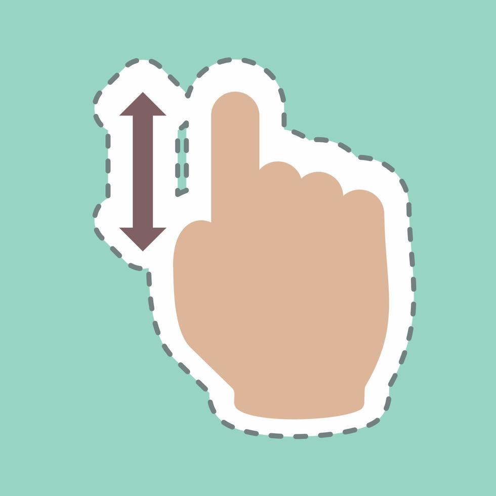 Sticker Vertical Scroll 1 - Line Cut - Simple illustration,Editable stroke vector