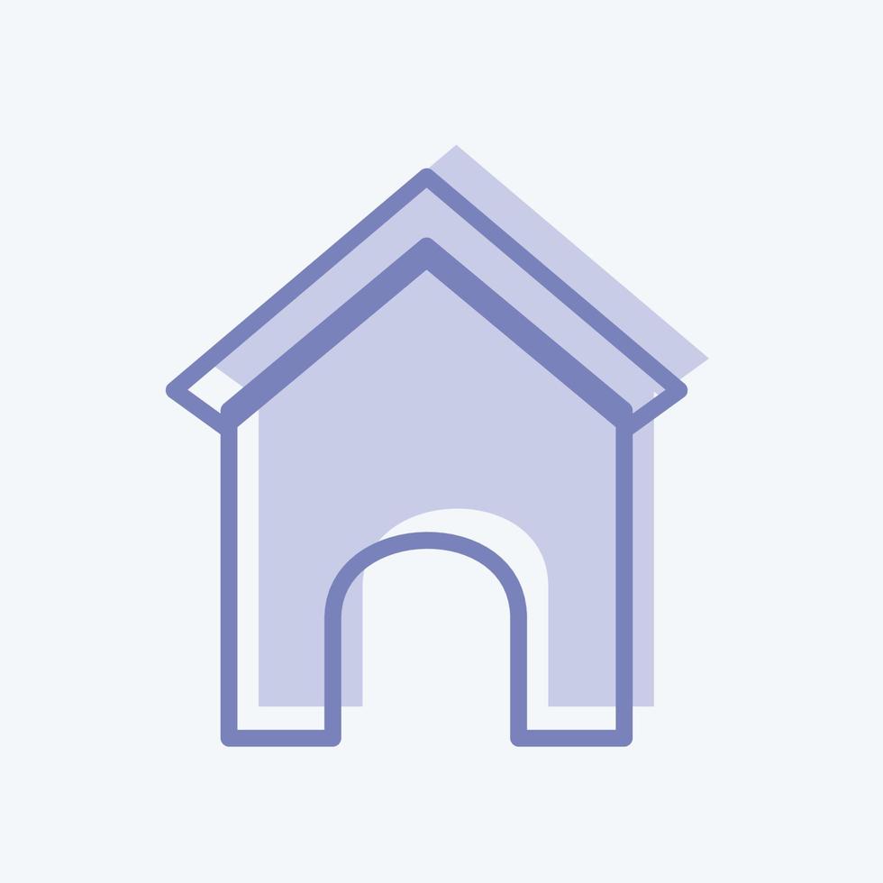 Icon Dog House - Two Tone Style - Simple illustration,Editable stroke vector