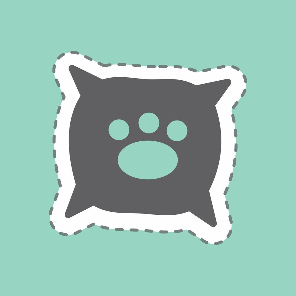 Sticker Dog Cushion - Line Cut - Simple illustration,Editable stroke vector
