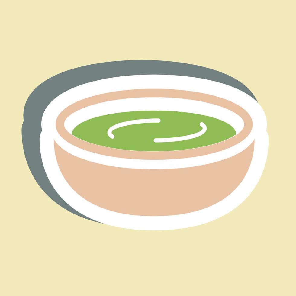 pegatina salsa verde - ilustración simple, trazo editable vector