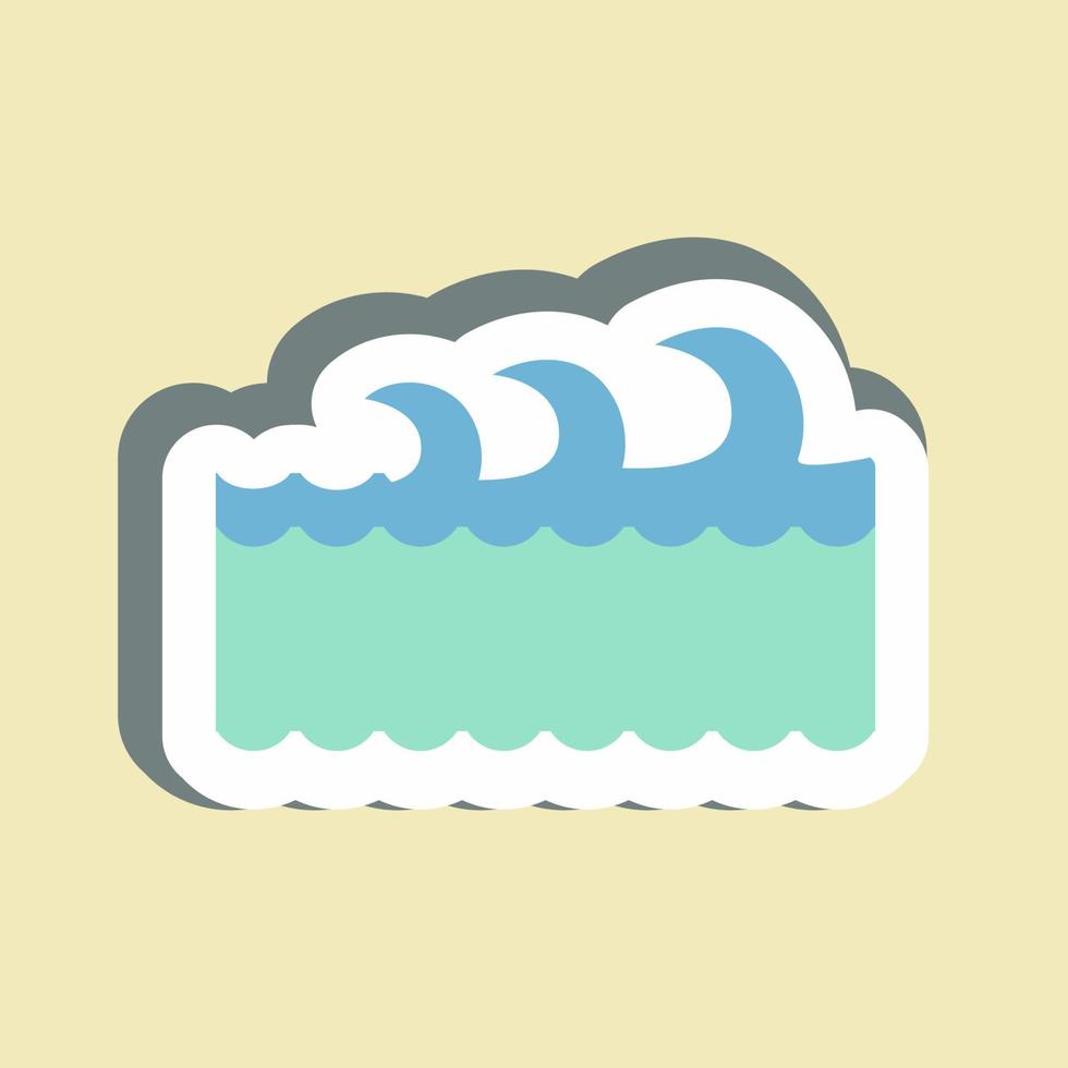 Sticker Waves I - Simple illustration,Editable stroke vector