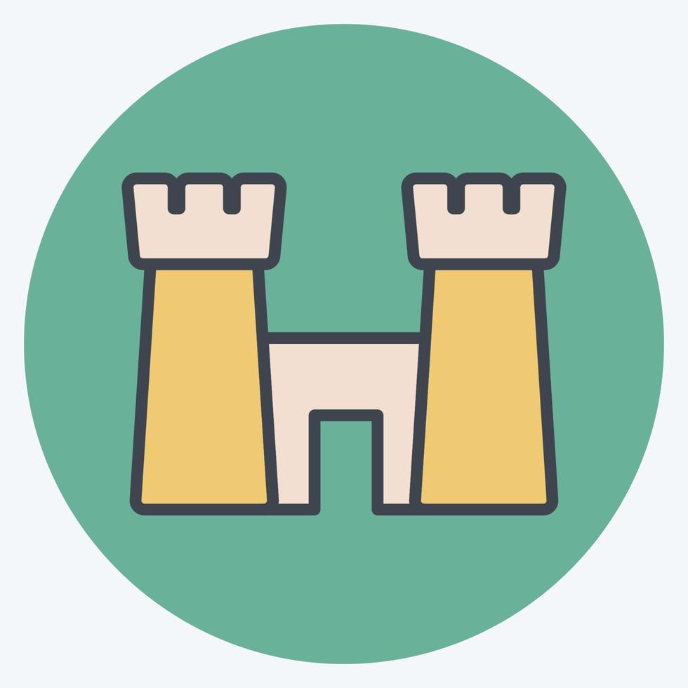Icon Castle on Beach - Color Mate Style - Simple illustration,Editable stroke vector