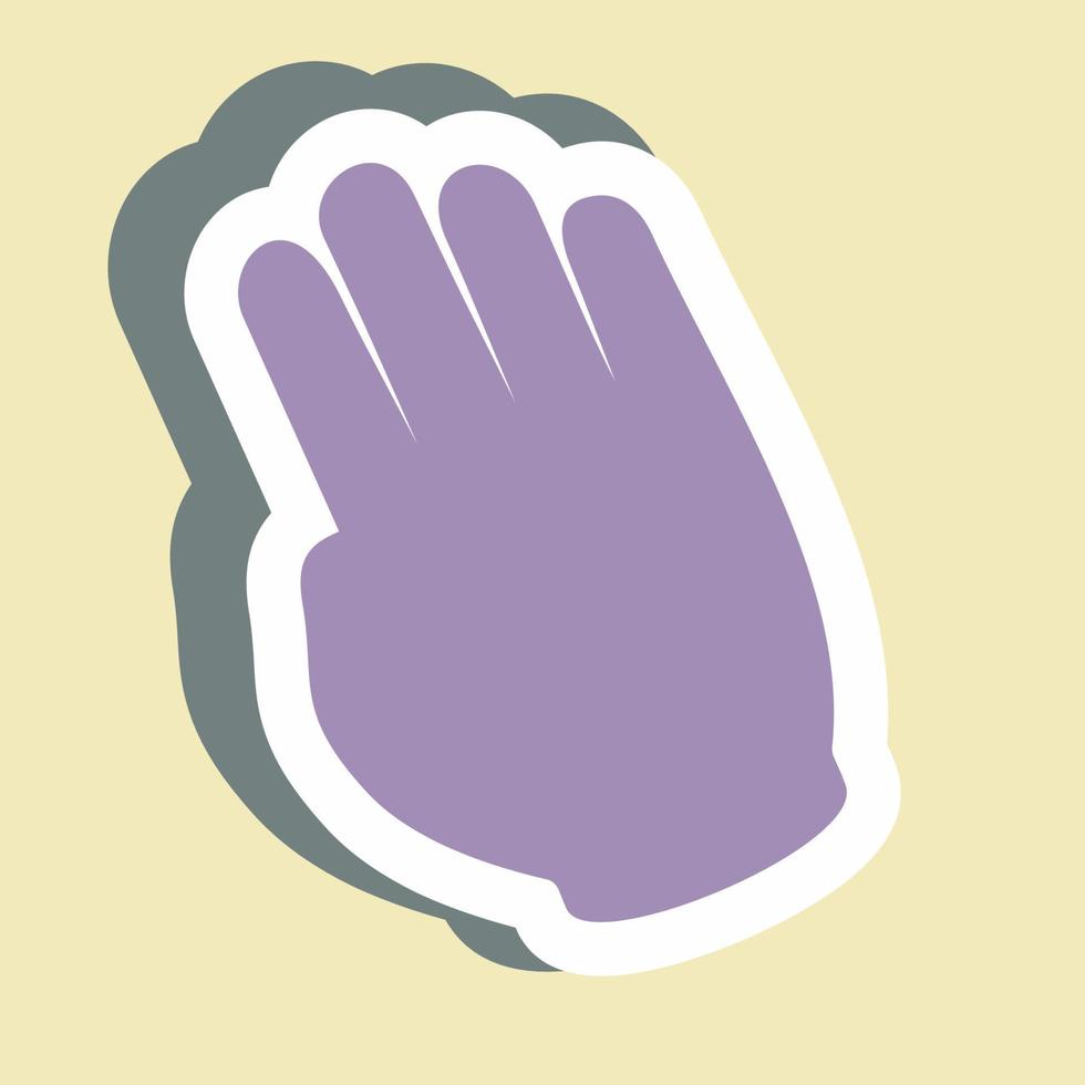 Sticker Tilted Hand - Simple illustration,Editable stroke vector