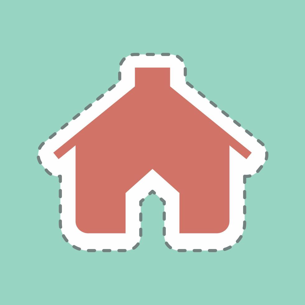 Sticker Pet House - Line Cut - Simple illustration,Editable stroke vector