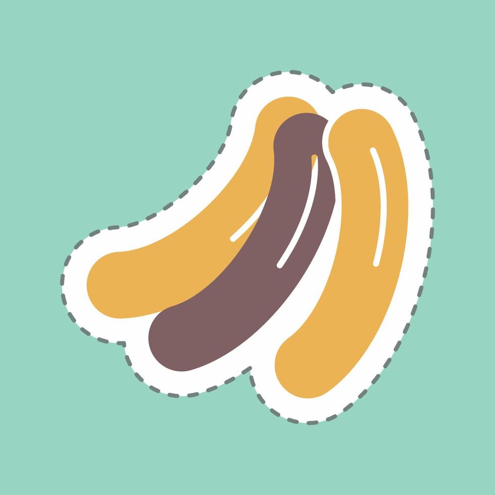 Sticker Sausages - Line Cut - Simple illustration,Editable stroke vector