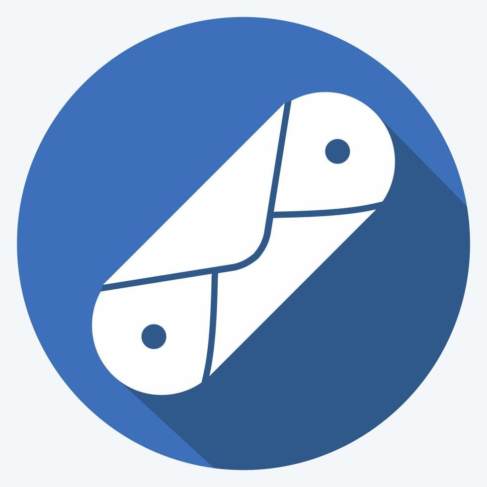 Icon Cannoli - Long Shadow Style - Simple illustration,Editable stroke vector