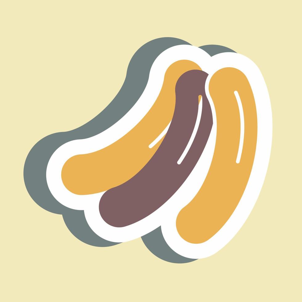 Sticker Sausages - Simple illustration,Editable stroke vector