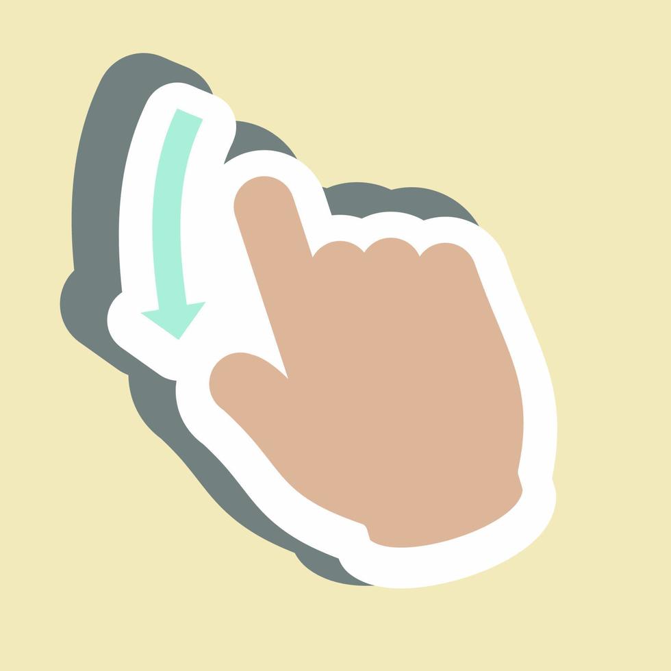 Sticker Swipe Down - Simple illustration,Editable stroke vector