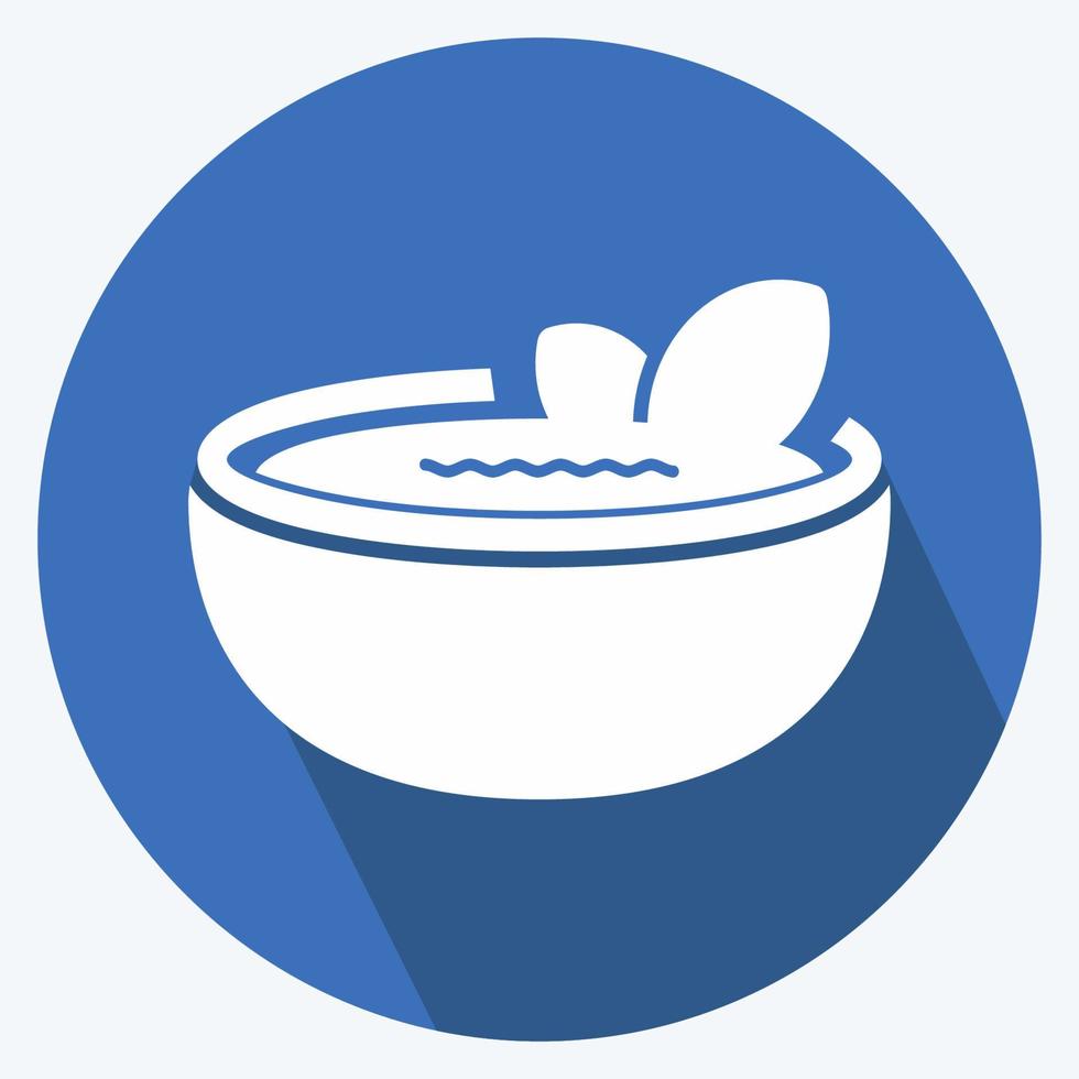 icono gazpacho - estilo de sombra larga - ilustración simple, trazo editable vector