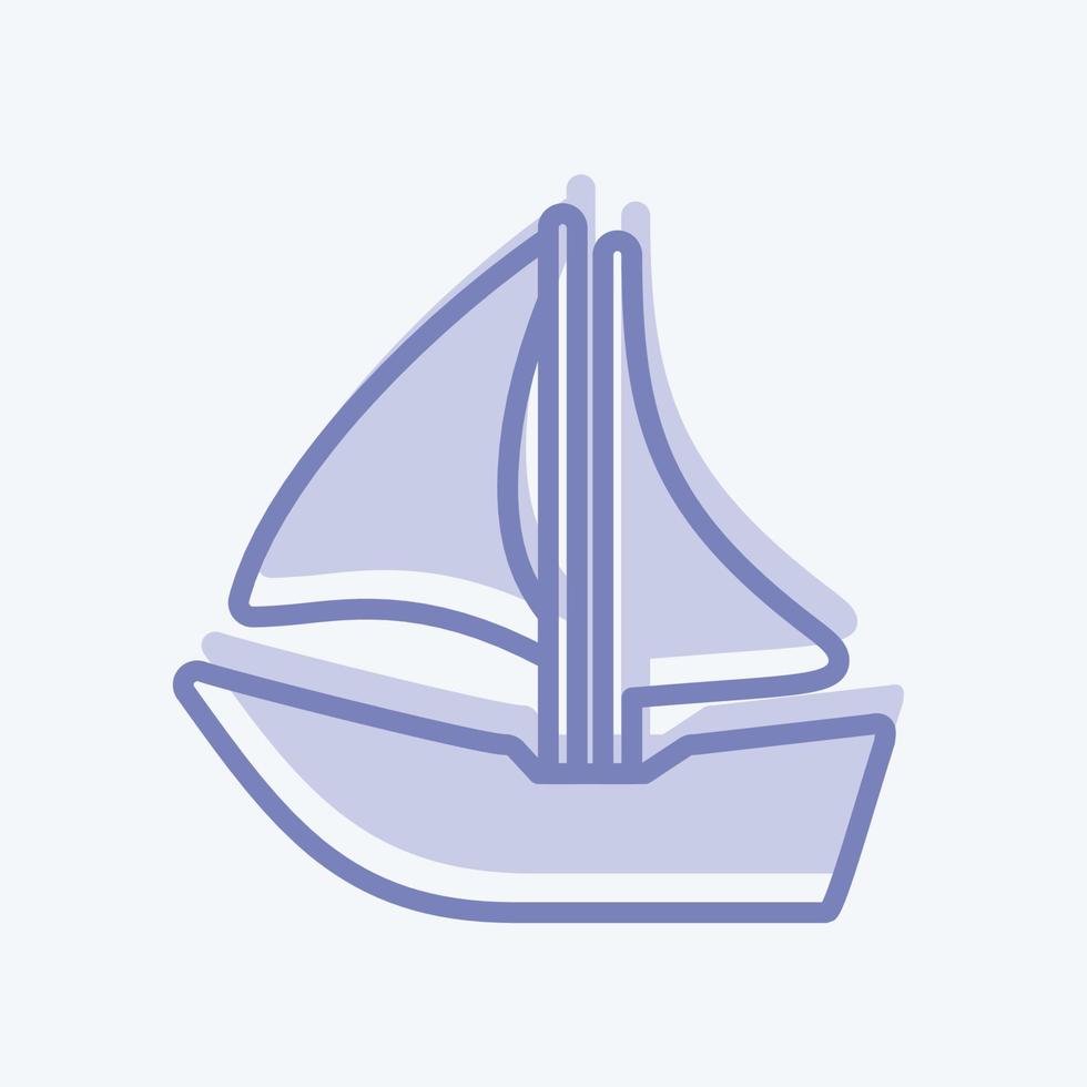 Icon Ship I - Two Tone Style - Simple illustration,Editable stroke vector