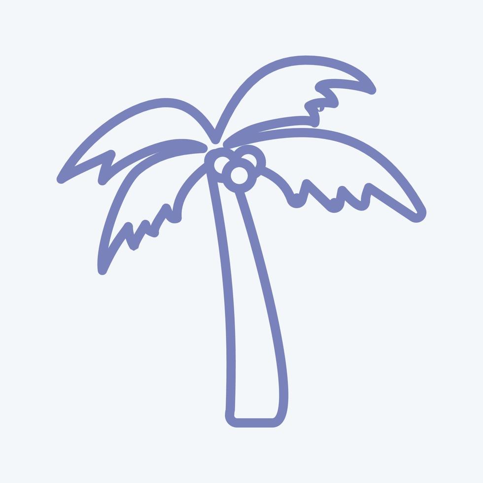 icono de árbol de coco - estilo de dos tonos - ilustración simple, trazo editable vector