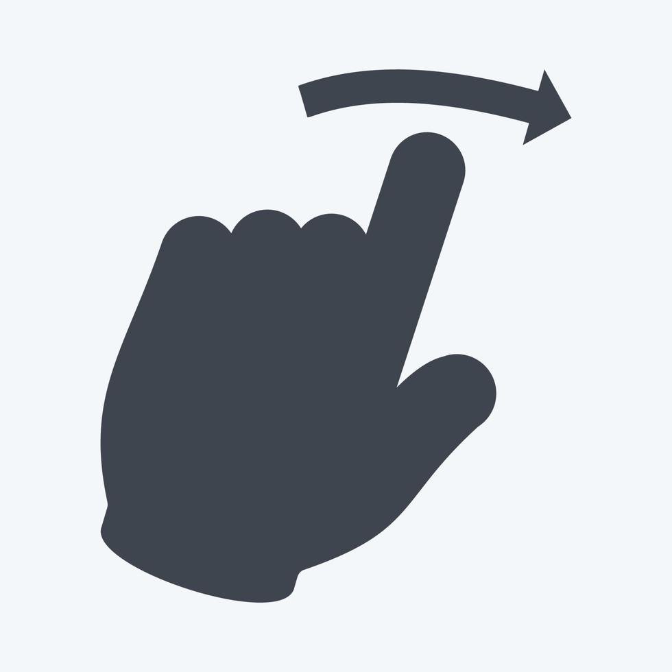 Icon Swipe Right - Glyph Style - Simple illustration,Editable stroke vector