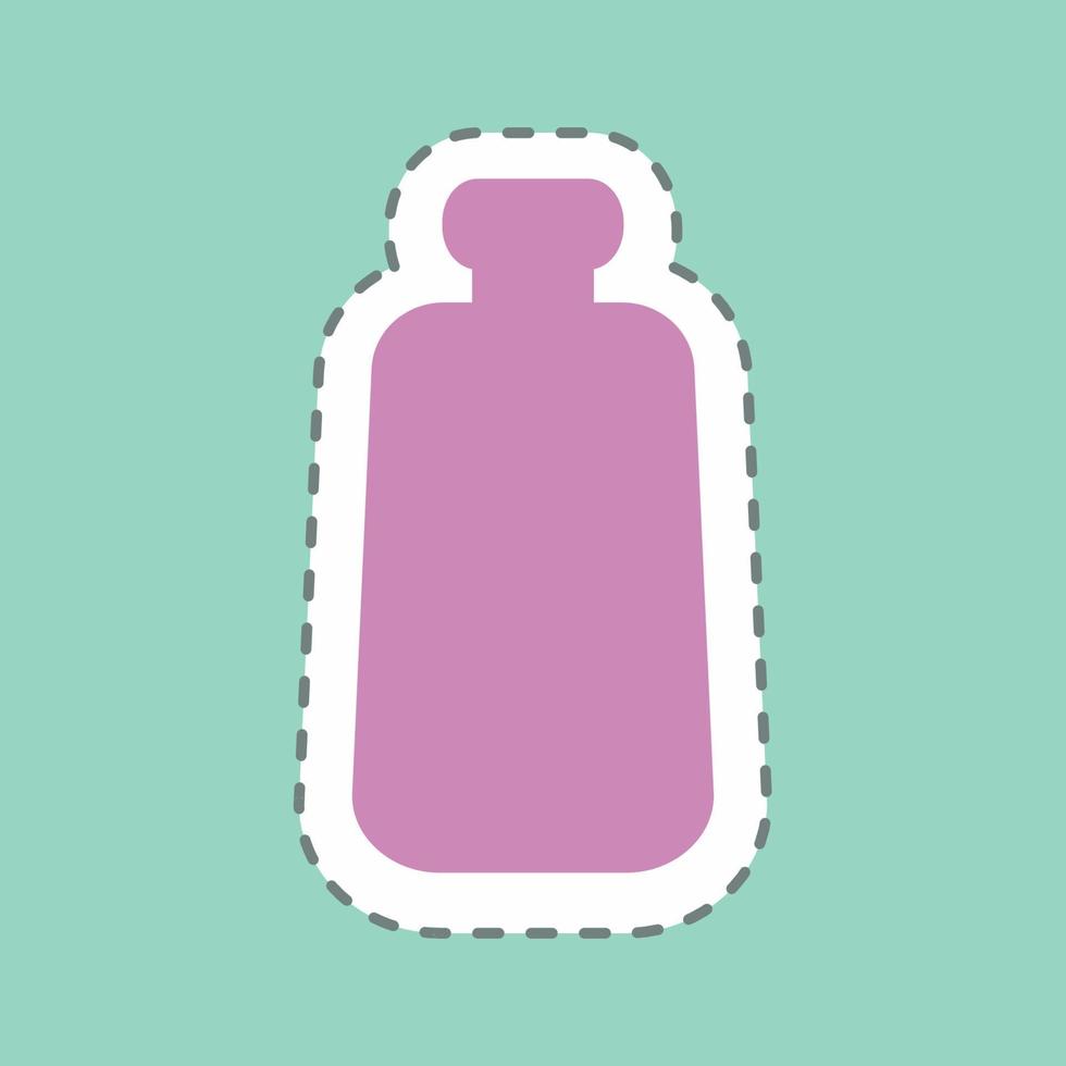 Sticker Milk Bottle - Line Cut - Simple illustration,Editable stroke vector