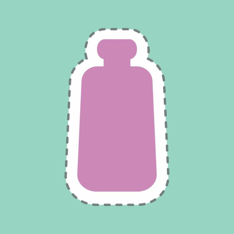 etiqueta engomada de la botella de leche - corte de línea - ilustración simple, trazo editable vector