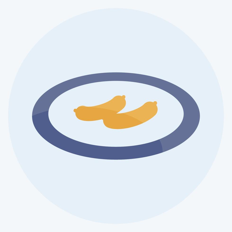 Icon Boiled Sausages - Flat Style - Simple illustration,Editable stroke vector