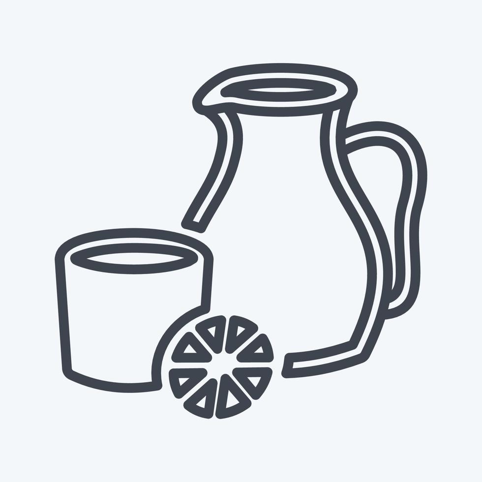 Icon Sangria - Line Style - Simple illustration,Editable stroke vector