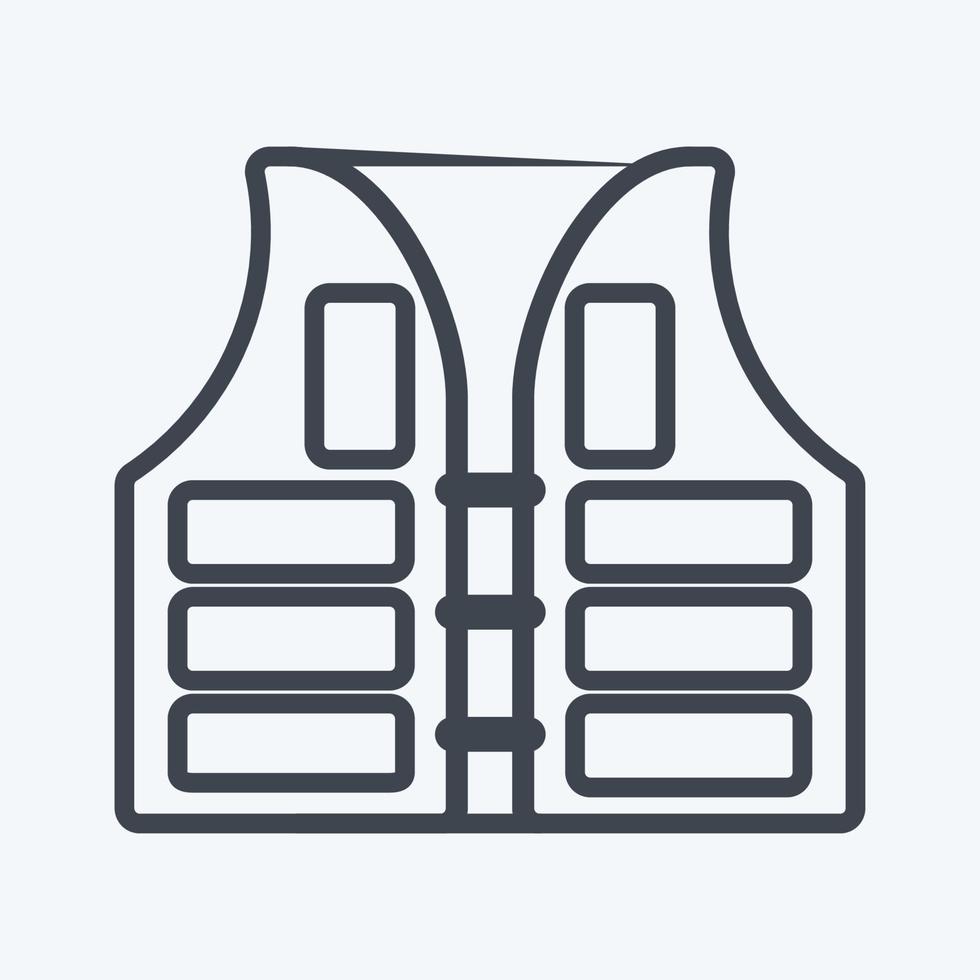 Icon Life Vest - Line Style - Simple illustration,Editable stroke vector