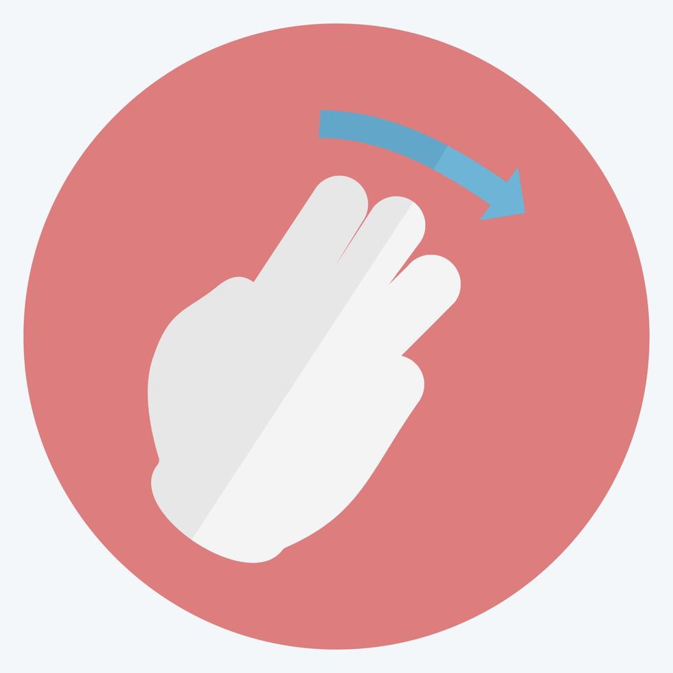 Icon Swipe Right - Flat Style - Simple illustration,Editable stroke vector