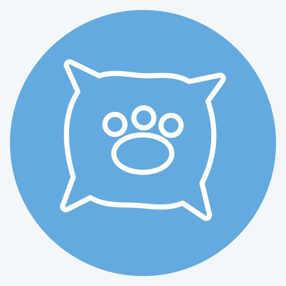 icono de cojín para perros - estilo de ojos azules - ilustración simple, trazo editable vector