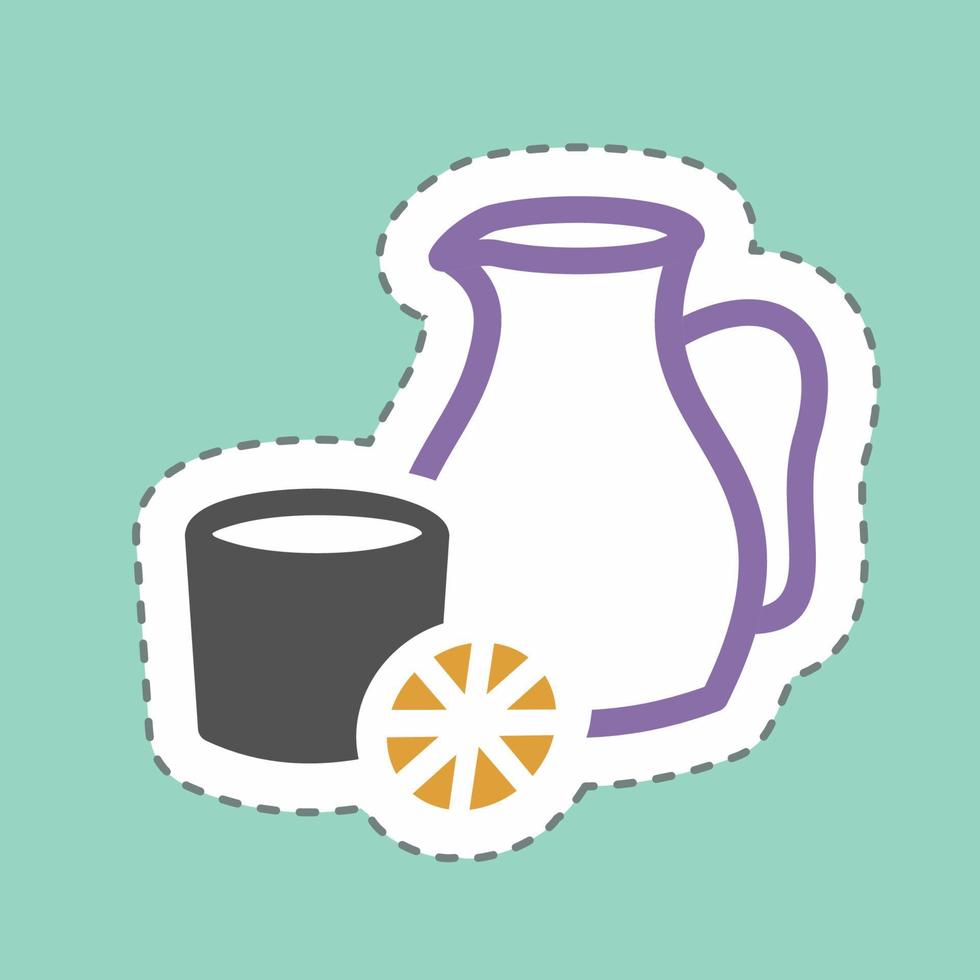 Sticker Sangria - Line Cut - Simple illustration,Editable stroke vector