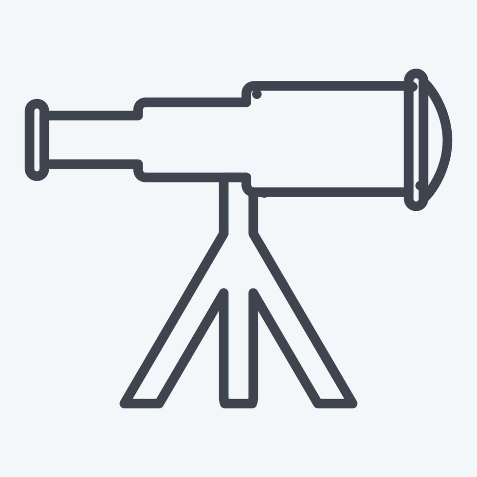 Icon Telescope on Stand - Line Style - Simple illustration,Editable stroke vector