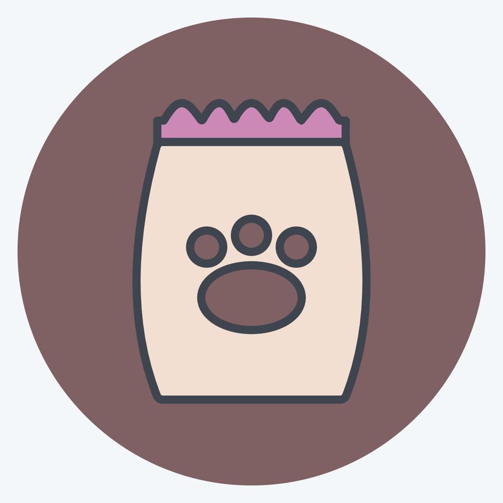 icono de comida para mascotas i - estilo de color mate - ilustración simple, trazo editable vector