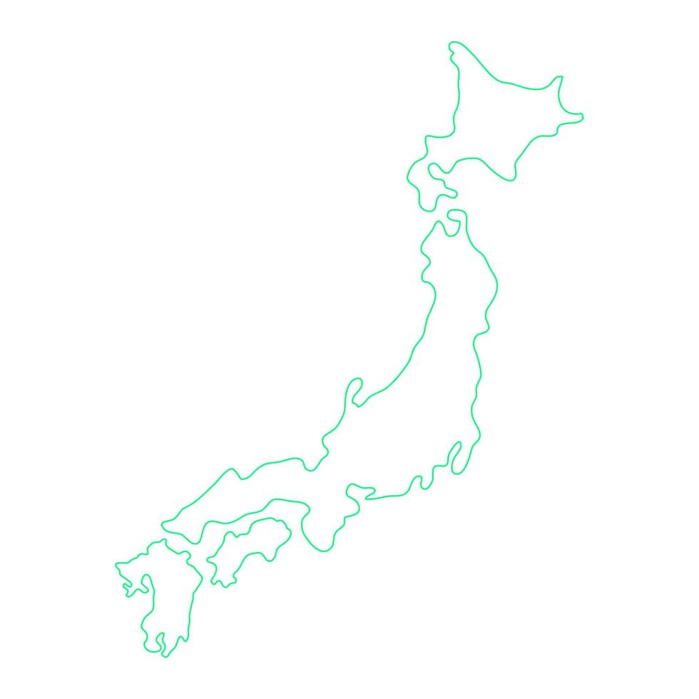 mapa de japón sobre fondo blanco vector