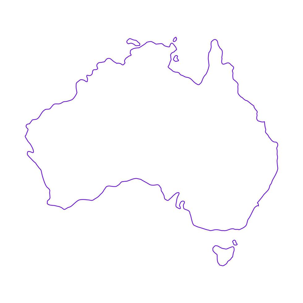 mapa de australia sobre fondo blanco vector