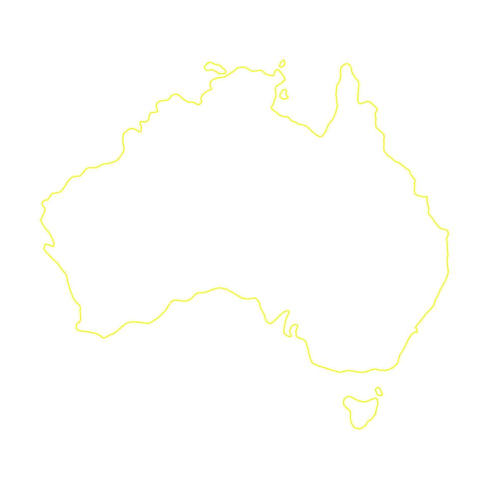 mapa de australia sobre fondo blanco vector