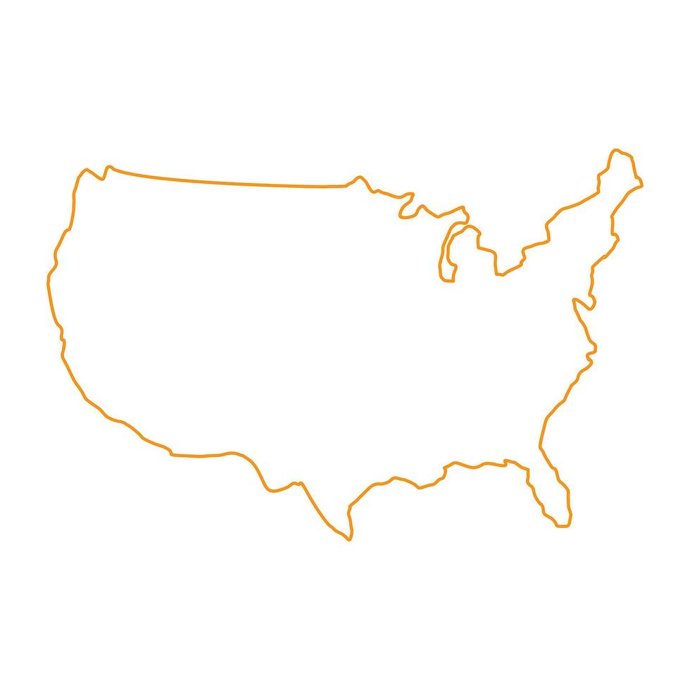 mapa de estados unidos sobre fondo blanco vector