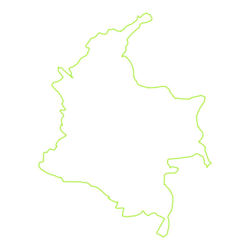 mapa de colombia sobre fondo blanco vector
