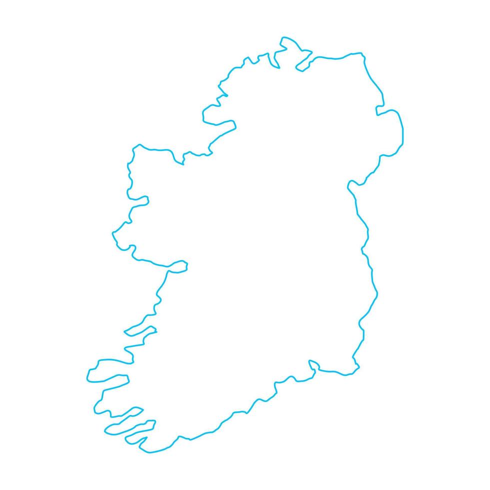 Mapa de Irlanda sobre fondo blanco. vector