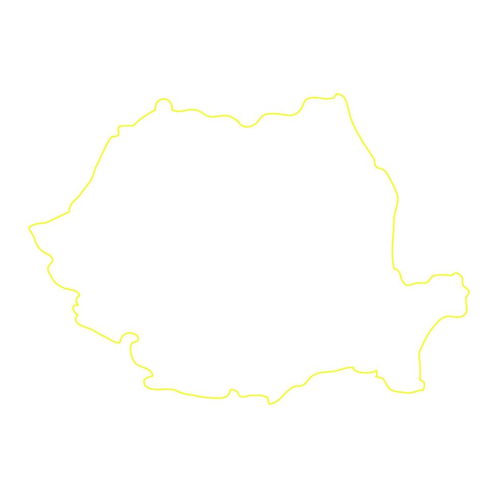 Mapa de Rumania sobre fondo blanco. vector