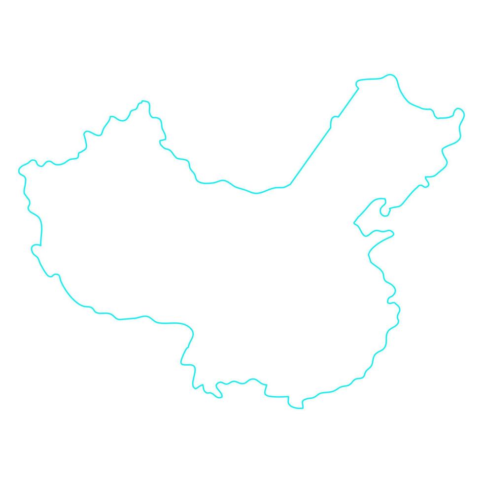 mapa de china sobre fondo blanco vector