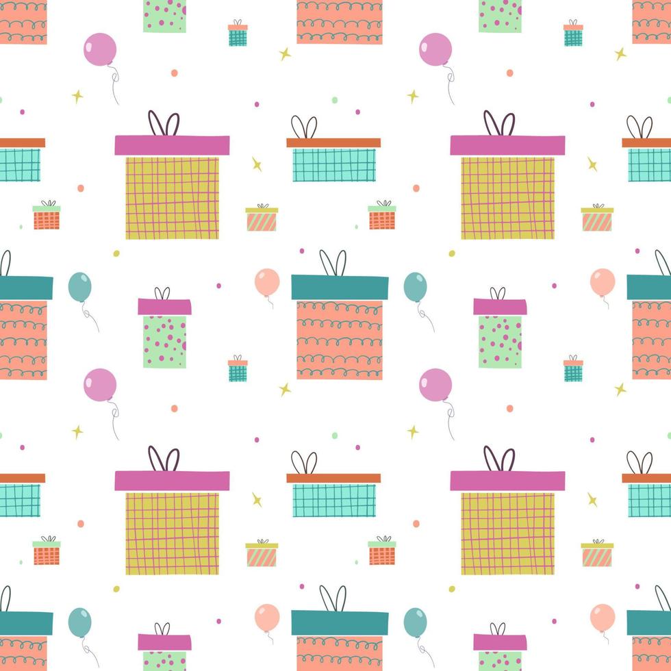 Gift boxes colorfull birthday pattern vector