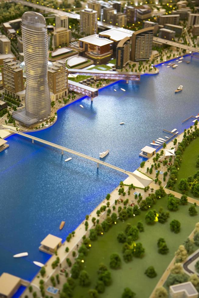 BELGRADE, SERBIA, 2014 - Model of the Belgrade Waterfront construction project. Project started in 2014 and will include residential buildings, offices, shopping malls, hotels and Belgrade Tower. photo