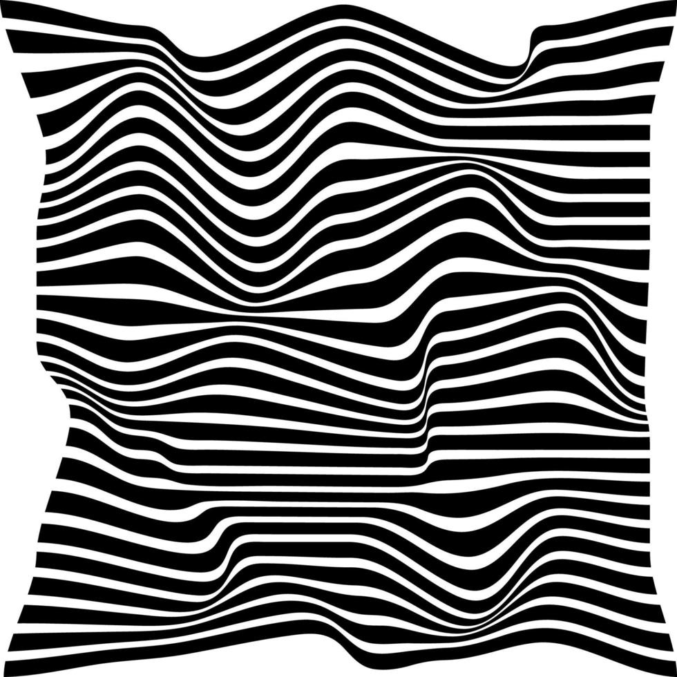 Black and white, wavy lines. Seamless striped pattern, op art vector